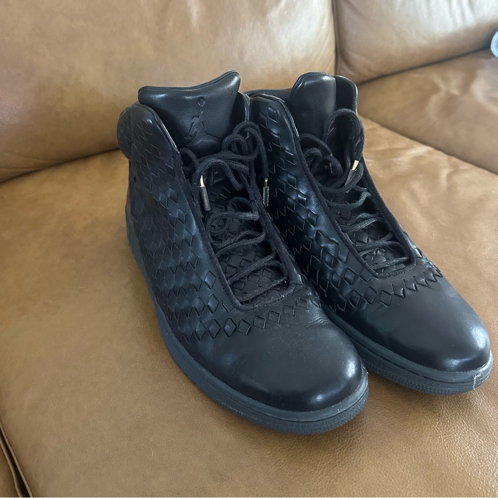 Jordan Black High-Top Sneakers with Quilted Panels
